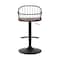 Armen Living Edward Adjustable Walnut Glazed Barstool in Black Powder Coated Finish LCEWBABLWA - alternate 6